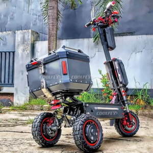 CF-T11-3 Coolfly 2023 Big Power Three Motor Escooter 3 Wheels Foldable Mobility Hydraulic Front Rear Brakes Electric Scooter 60V 6000w Adult with USB